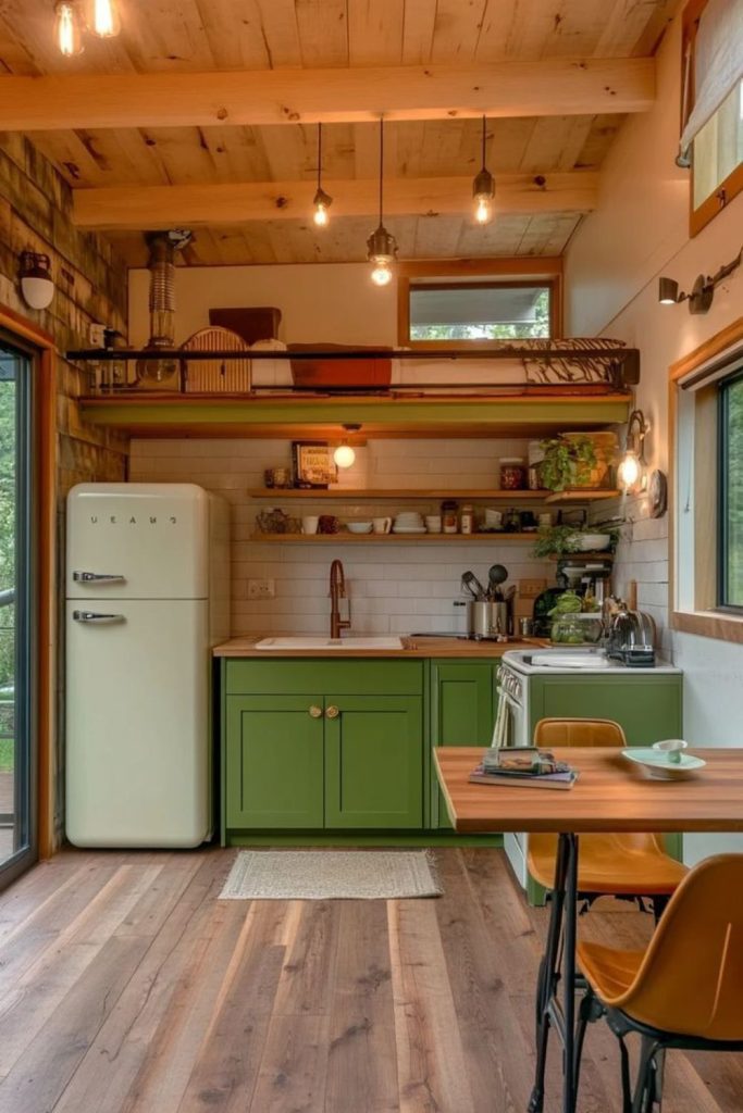 Retro style small open kitchen