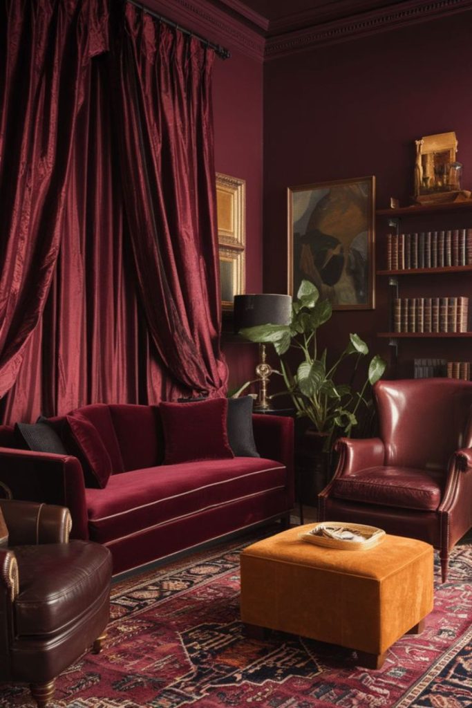 Romantic ruby room intimate candlelit corner