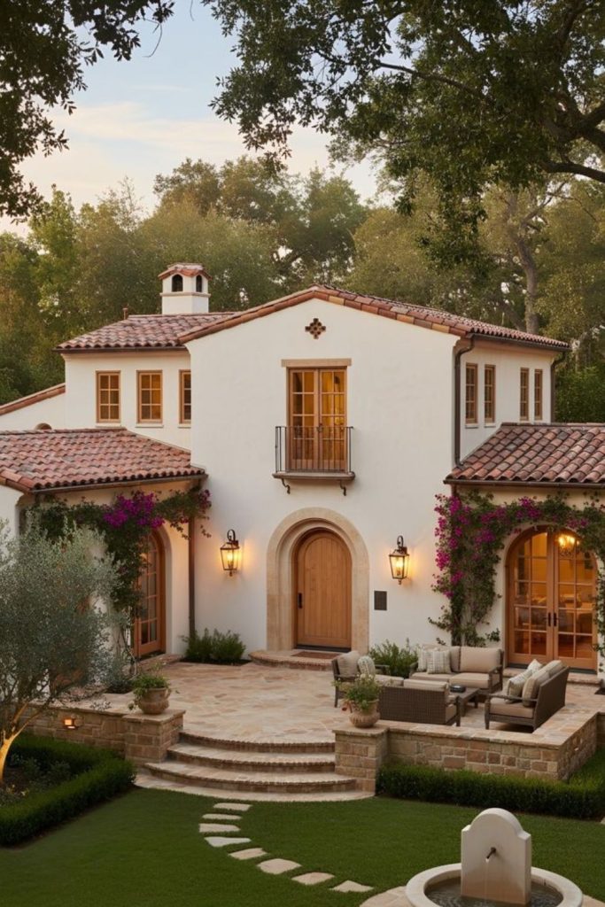 Vineyard-facing stone terrace retreat