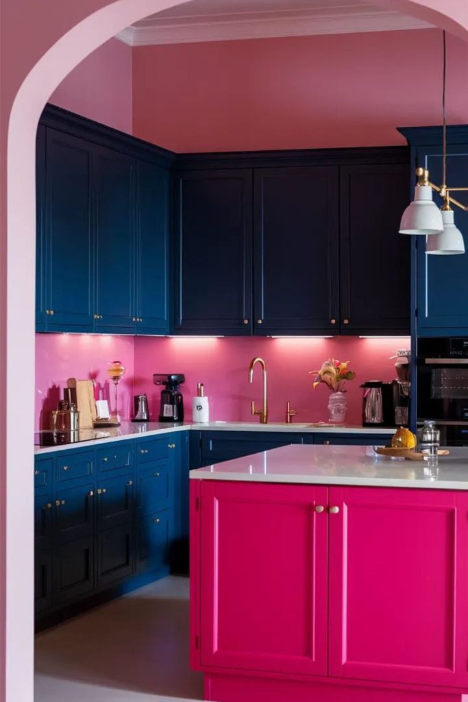 Sapphire magenta neon festive kitchen