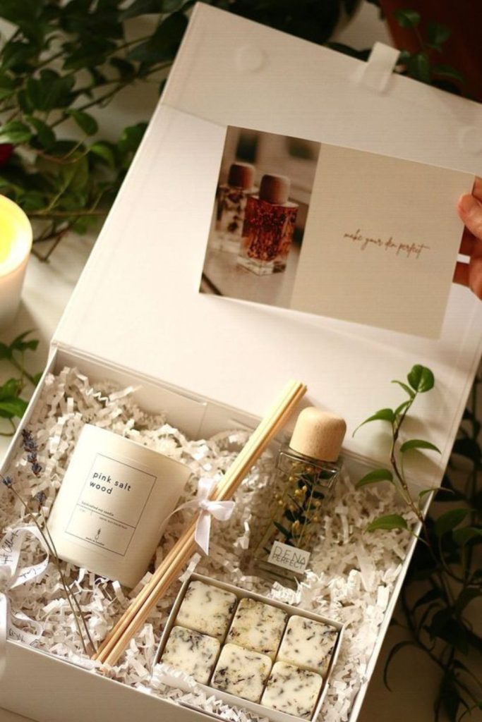 Fragrant wax melts enhancing cozy atmosphere