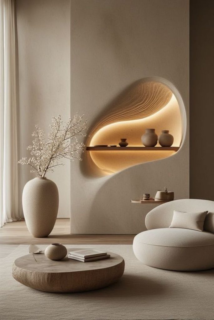 Niches create dramatic pockets of shifting shadows.