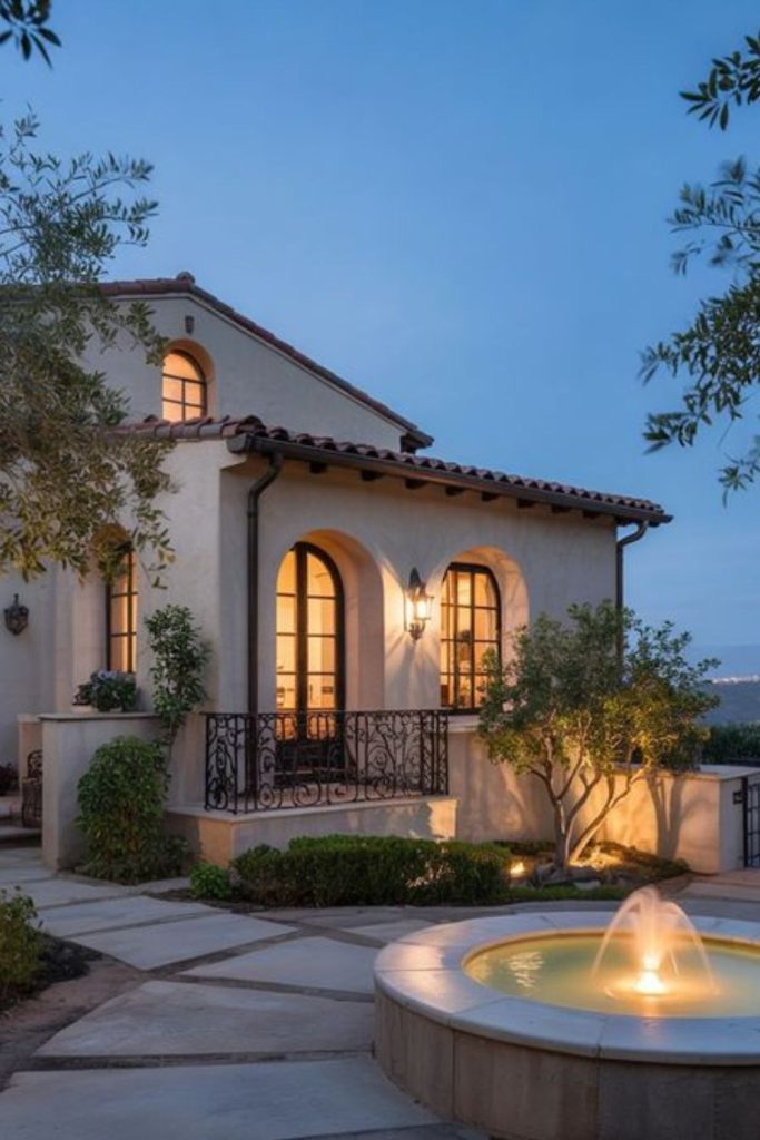 Arched villa with ocean vistas
