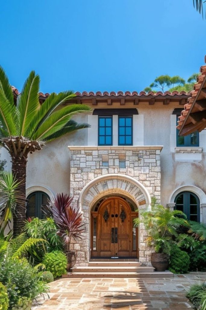 Mosaic-adorned villa with cliffside view