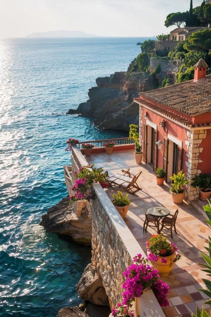 Ocean-view villa with sun-drenched terraces