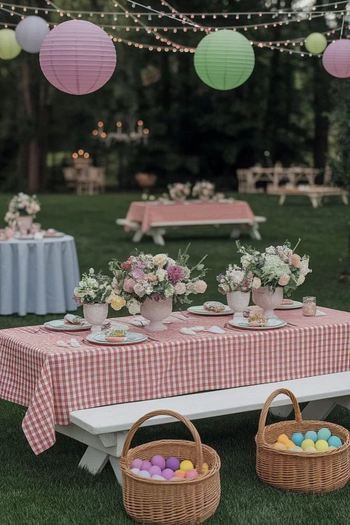 Cute picnic style birthday decorations