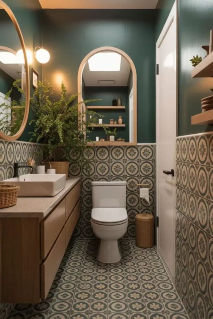Eclectic compact bathroom with personality