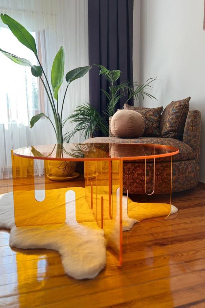 Layered see-through modern furniture.
