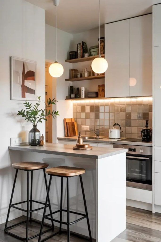 Two tone compact kitchen