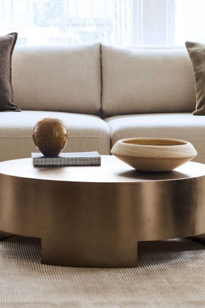 Bronze toned urban coffee table decor