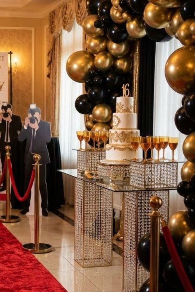 Classic glamorous red carpet ambiance