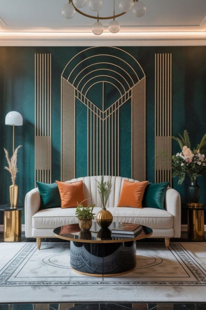 Glamorous Art Deco geometric style