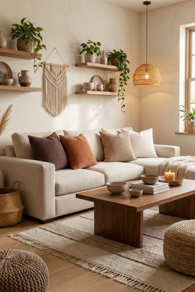 Handmade clay decor rustic interior