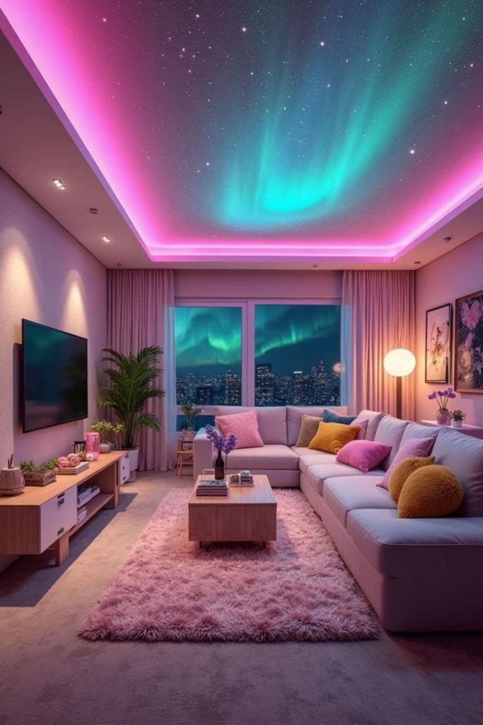 Northern lights inspired ambient lighting