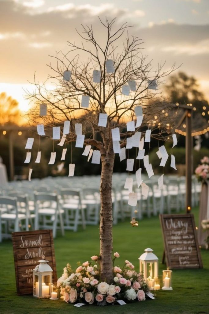 Baby advice tree corner setup.