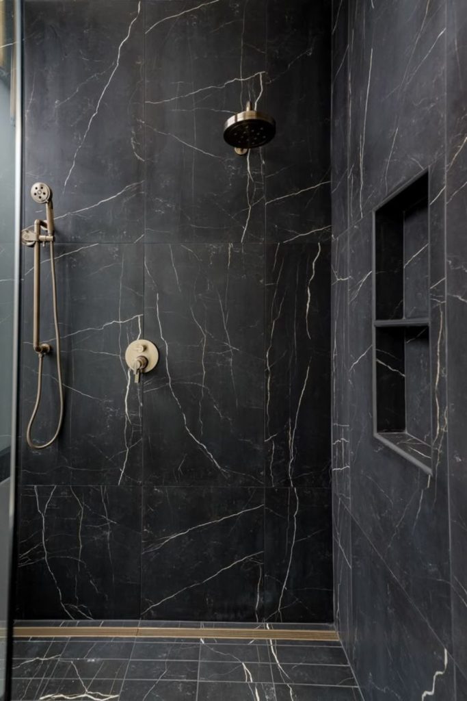 Polished black granite with subtle veins