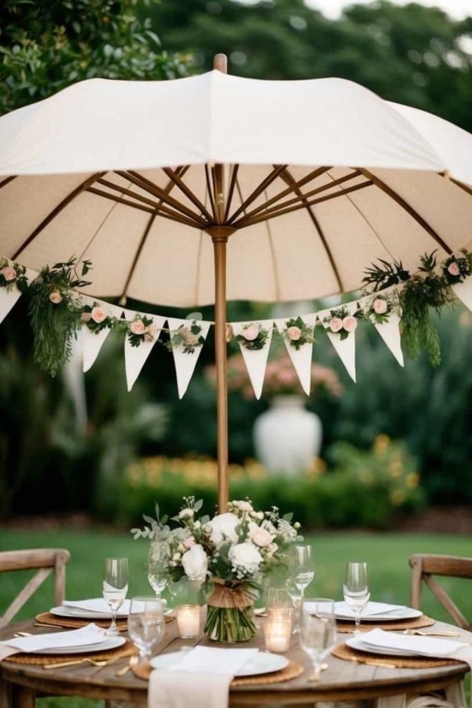 Umbrella flower table decor