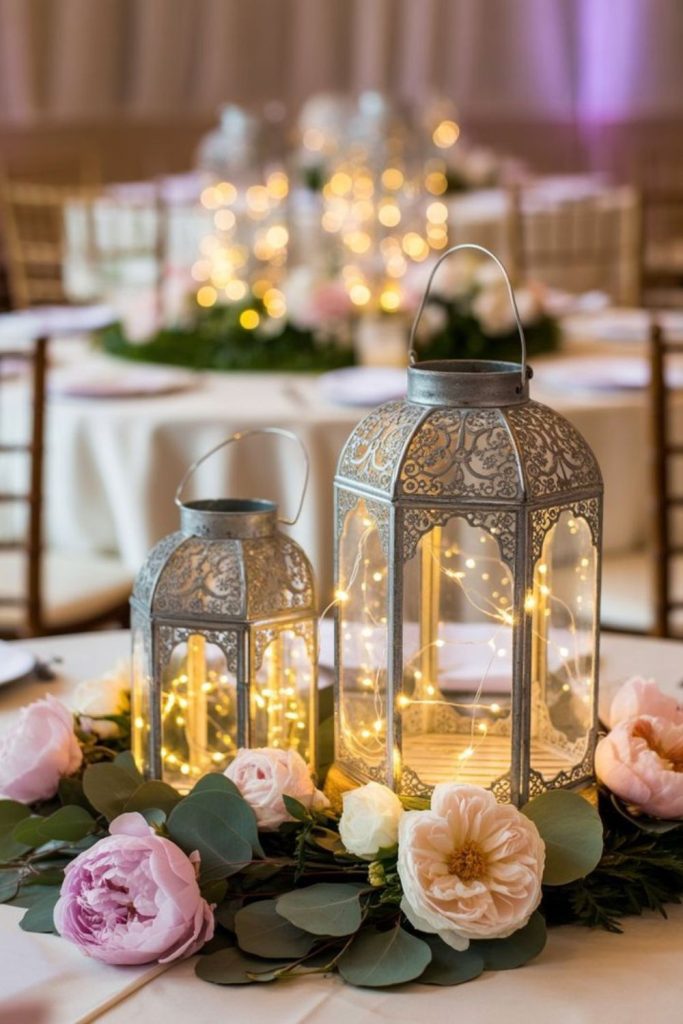 Floral lantern table display