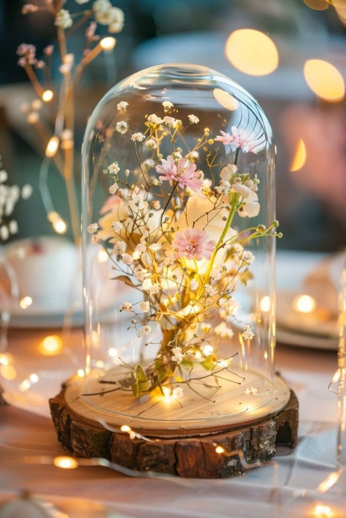 Glass dome flower display