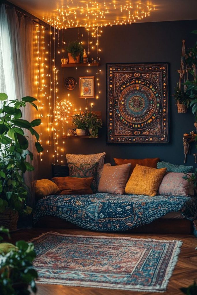 Starry ambient lighting creative room