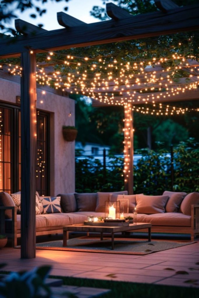 Celestial night deck with LED lights