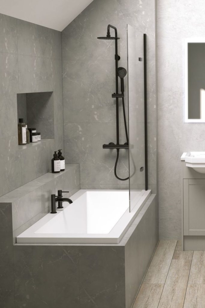 Matte chalk minimalist bath design
