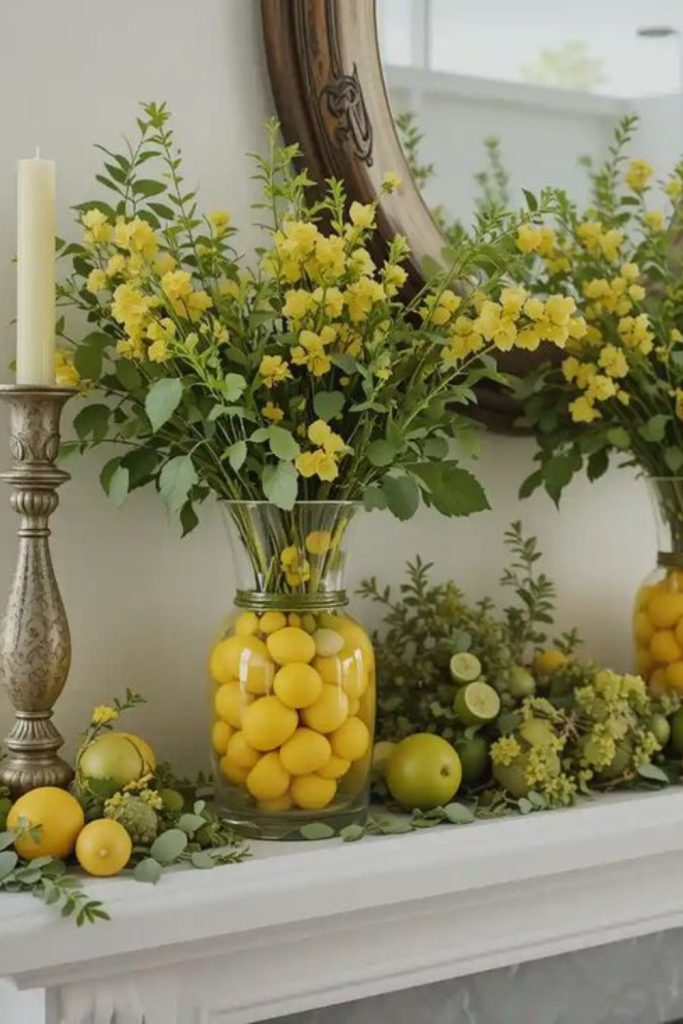 Lemons limes flowers soft linen