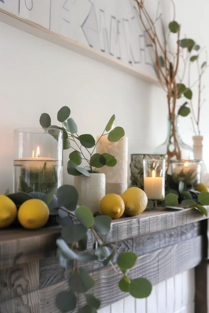 Lemons and limes scattered vibrantly