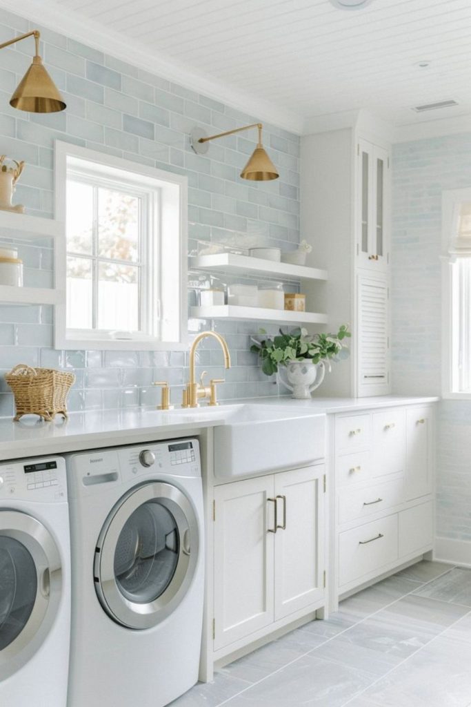 Light airy beach-inspired laundry
