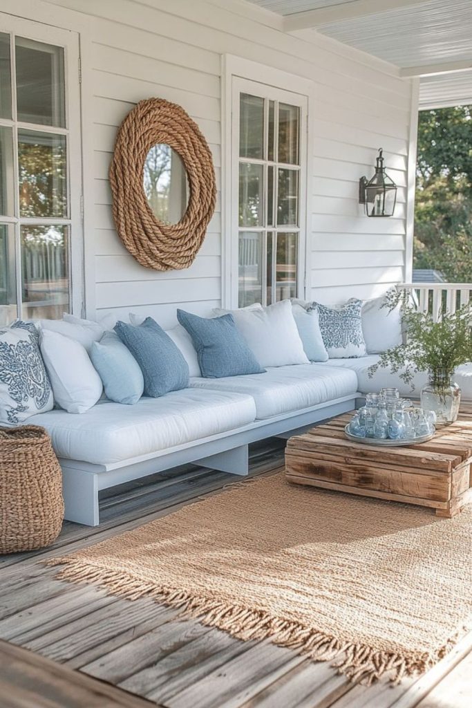 Coastal room with breezy decor.