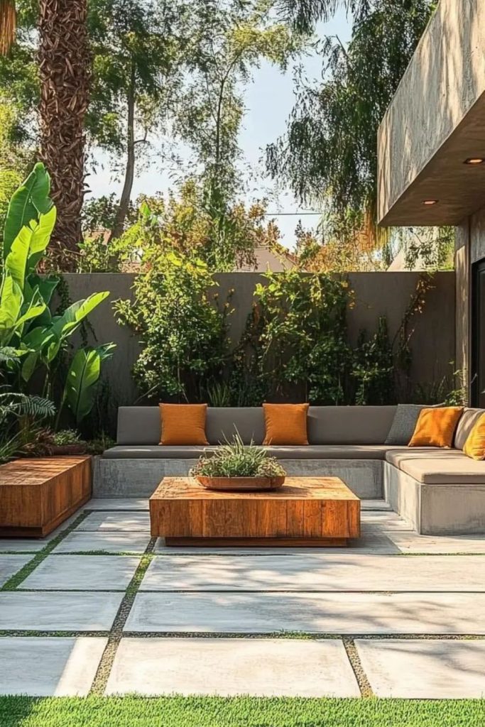Concrete canvas patio with modern angles