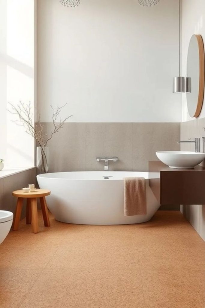 Warm cork planks for natural comfort