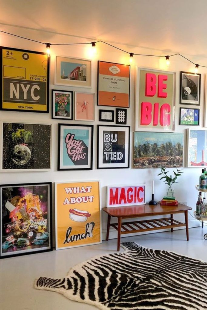 Space themed prints mimicking night sky.