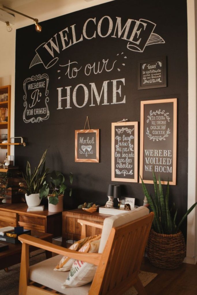Chalkboard wall inspires interactive creativity