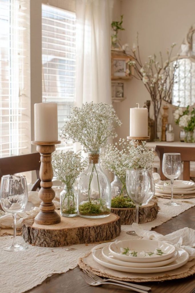 Elegant table with crystal details.