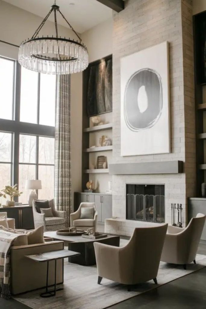 Diagonal interaction furniture angled conversational layout