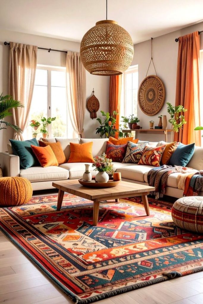 Bold eclectic mixed décor interior