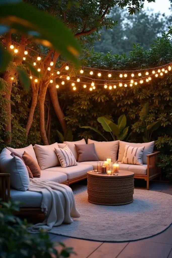 Floating cloud lounge with airy cushions