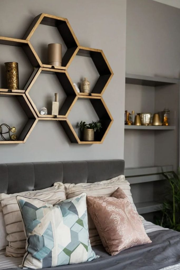 Suspended cubes creating dynamic display