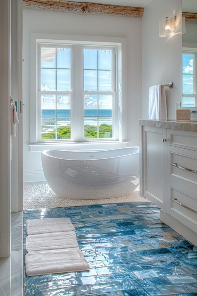 Translucent glass tiles with soft reflections