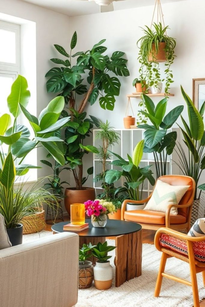 Indoor plants injecting freshness and life.