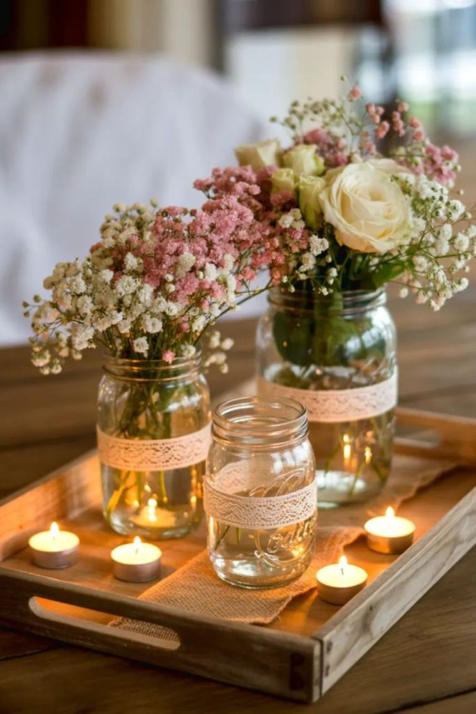 Honey jar floral accents