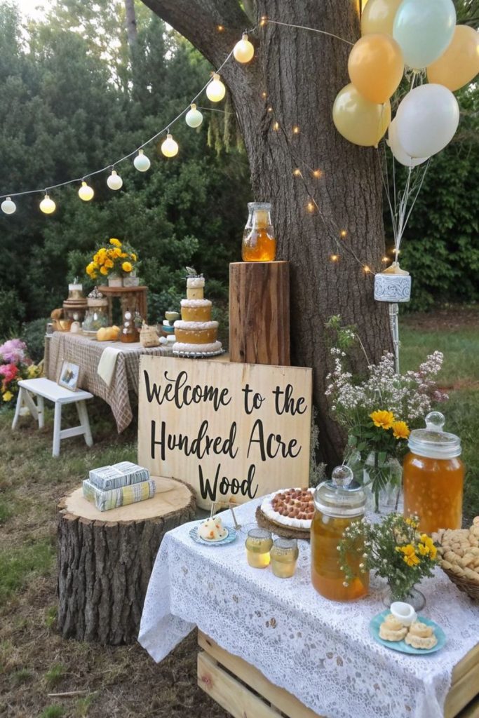 Honey pot welcome decor setup.