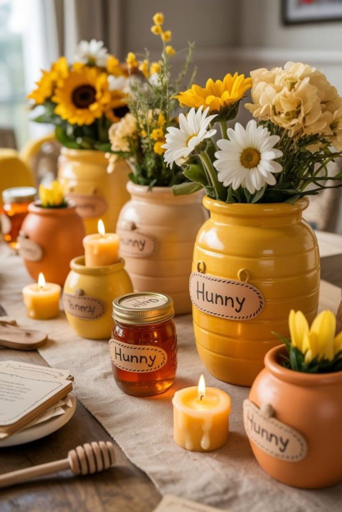 Honey scented candle station.