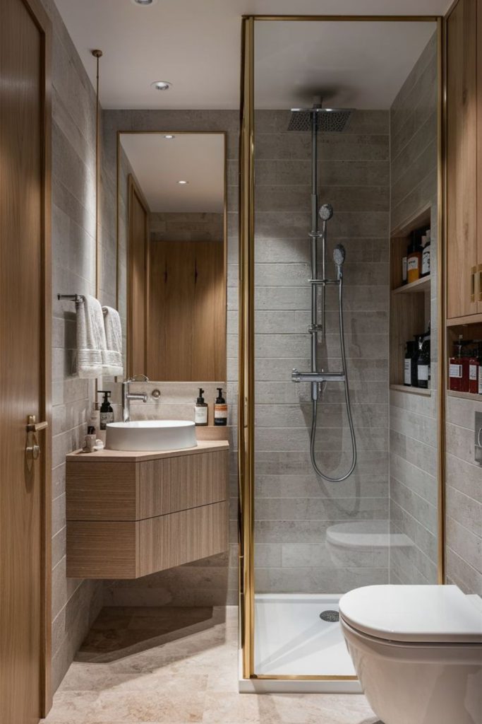 Urban industrial metal corner shower.