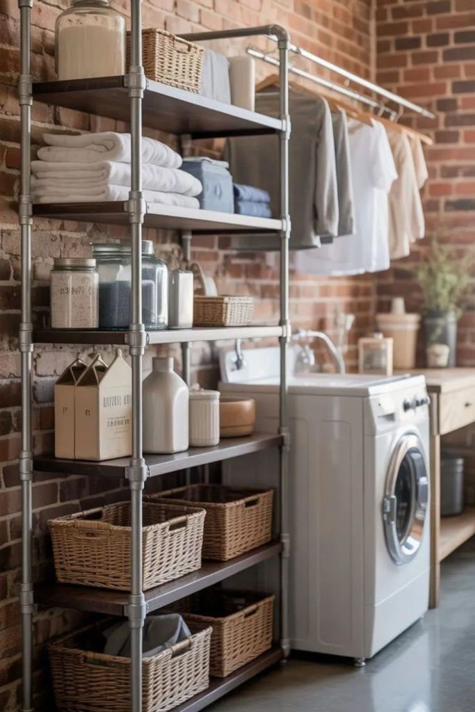 Mixed industrial Scandinavian laundry style