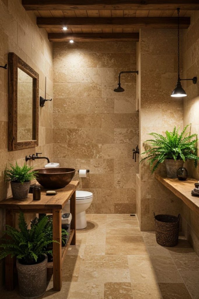 Beige limestone slabs with golden undertones