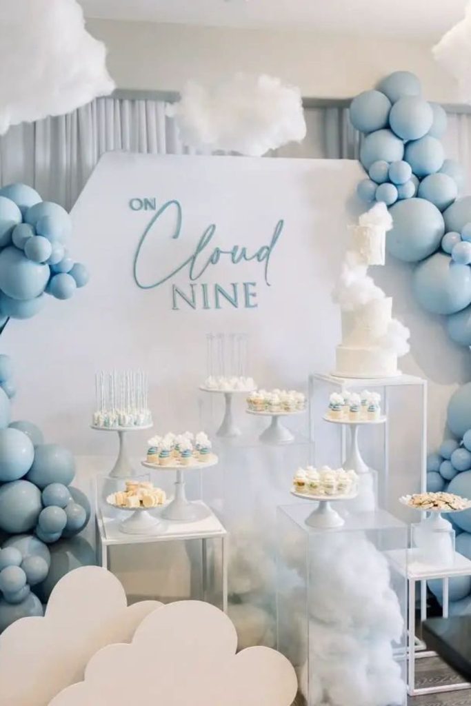 Cloud dreamy soft summer baby shower.