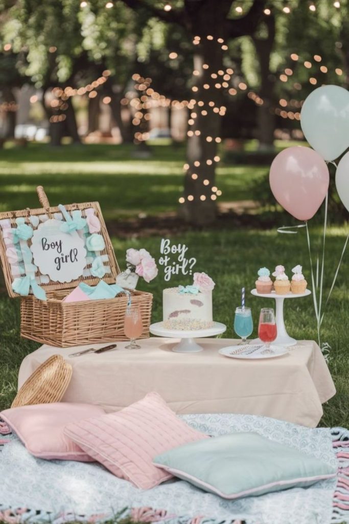 Picnic style sunny baby celebration.