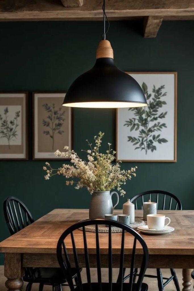 Matte black fixtures in light room.